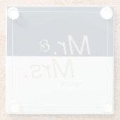 Moderne Hochzeit in Marineblau mr & mrs Glasuntersetzer (Rückseite)