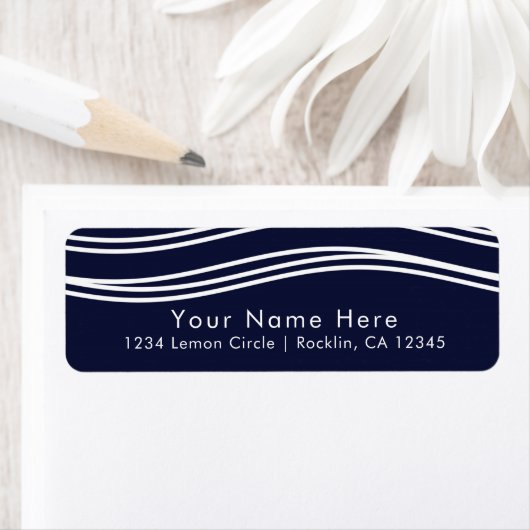 Moderne Hochzeit in Navy Blue & White Wave (Insitu)