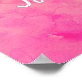 Moderne Hochzeit in Rosa-Orange-Aquarell Poster (Ecke)