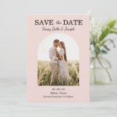 Moderne Hochzeit in Rosa Save The Date (Stehend Vorderseite)