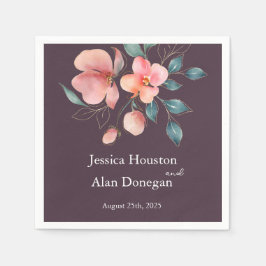 Moderne Hochzeit in Rosa und Gold Serviette