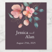 Moderne Hochzeit in Rosa und Gold Weinetikett (Einzelnes Label)