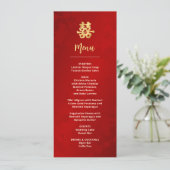 Moderne Hochzeit in Rot-Chinesisch Einladung (Stehend Vorderseite)
