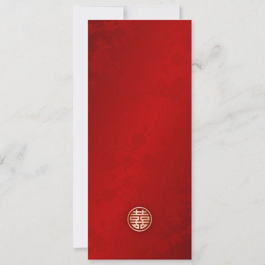 Moderne Hochzeit in Rot-Chinesisch Einladung (Rückseite)