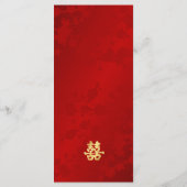 Moderne Hochzeit in Rot-Chinesisch Menükarte (Rückseite)