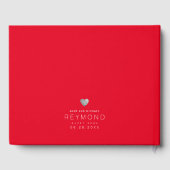 Moderne Hochzeit in Roter Liebe Gästebuch (Rückseite)