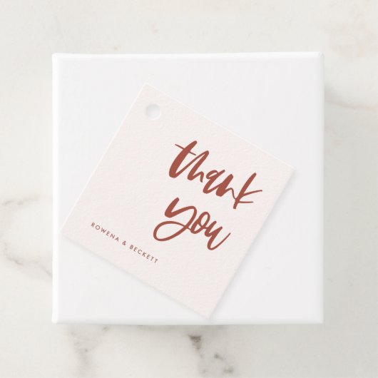 Moderne Hochzeit in schneerosa Geschenkanhänger (Beispiel)