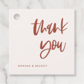 Moderne Hochzeit in schneerosa Geschenkanhänger (Vorderseite)