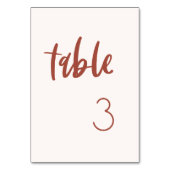 Moderne Hochzeit in schneerosa Tischnummer (Rückseite)