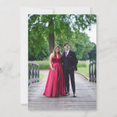 Moderne Hochzeit in Schwarz und Rot-Foto Einladung (Rückseite)