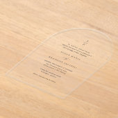 Moderne Hochzeit in Schwarz und Weiß Acryleinladungen (Ablage )