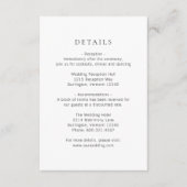 Moderne Hochzeit in Schwarz und Weiß Begleitkarte (Vorderseite)