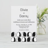 Moderne Hochzeit in Schwarz und Weiß Einladung (Stehend Vorderseite)