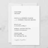 Moderne Hochzeit in Schwarz und Weiß Einladung (Vorderseite)