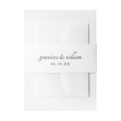 Moderne Hochzeit in Schwarz und Weiß Einladungsbanderole (Vorderseite Beispiel)