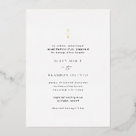 Moderne Hochzeit in Schwarz und Weiß Folieneinladung