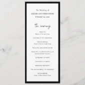 Moderne Hochzeit in Schwarz und Weiß Programm (Vorderseite)