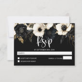 Moderne Hochzeit in Schwarz und Weiß RSVP Karte (Vorderseite)