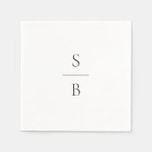 Moderne Hochzeit in Schwarz und Weiß Serviette (Vorderseite)