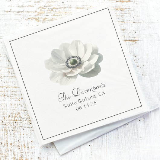 Moderne Hochzeit in Schwarz und Weiß Serviette