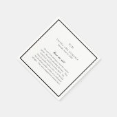 Moderne Hochzeit in Schwarz und Weiß Serviette (Ecke)