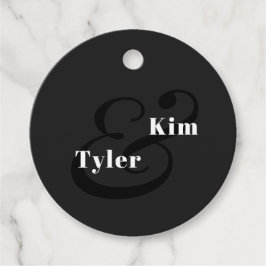 Moderne Hochzeit in Schwarz/Weiß danke Geschenkanhänger