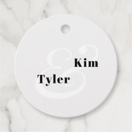 Moderne Hochzeit in Schwarz/Weiß danke Geschenkanhänger