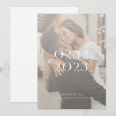 Moderne Hochzeit in Schwarz-Weiß-Foto Einladung (Vorne/Hinten)