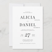 Moderne Hochzeit in Schwarz-Weiß-Foto Einladung (Vorderseite)