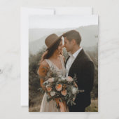 Moderne Hochzeit in Schwarz-Weiß-Foto Einladung (Rückseite)