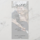 Moderne Hochzeit in Schwarz-Weiß-Foto Menükarte (Vorderseite)