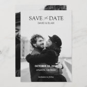 Moderne Hochzeit in Schwarz-Weiß-Foto Save The Date (Vorne/Hinten)