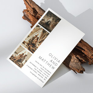 Moderne Hochzeit in Schwarz/Weiß mit mehreren Foto Einladung