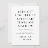 Moderne Hochzeit in Schwarz-Weiß, puristisch Einladung (Vorderseite)