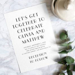 Moderne Hochzeit in Schwarz-Weiß, puristisch Einladung