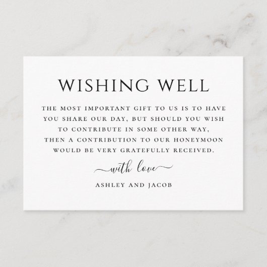 Moderne Hochzeit in Schwarz-Weiß-Weiß wünschenswer Begleitkarte (Vorderseite)