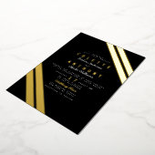 Moderne Hochzeit in schwarzem Gold Folieneinladung (Gedreht)