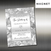 Moderne Hochzeit in Silberform Magneteinladung