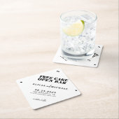 Moderne Hochzeit in sonniger Bar retten das Datum Untersetzer (Vor Ort)