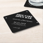 Moderne Hochzeit in sonniger Bar retten das Datum Untersetzer (angewinkelt)