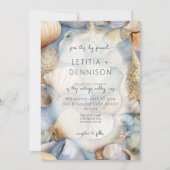 Moderne Hochzeit in tropischen Muscheln Einladung (Vorderseite)
