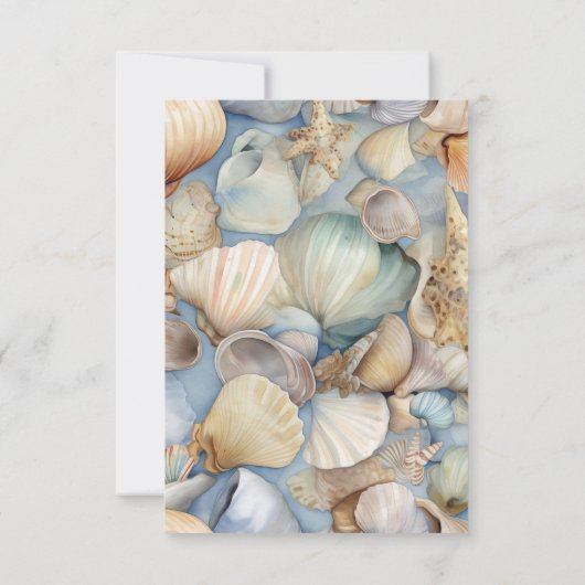 Moderne Hochzeit in tropischen Muscheln Save The Date (Rückseite)