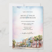 Moderne Hochzeit in Urlaubsort Charleston Wasserfa Einladung (Vorderseite)