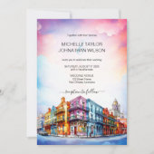 Moderne Hochzeit in Urlaubsort New Orleans Einladung (Vorderseite)