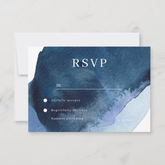 Moderne Hochzeit in Wasserfarben RSVP Karte (Vorderseite)