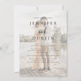 Moderne Hochzeit in Weiß und Schwarz Einladung