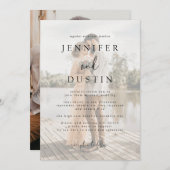 Moderne Hochzeit in Weiß und Schwarz Einladung (Vorne/Hinten)