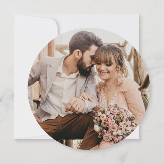 Moderne Hochzeit in Weiß und Schwarz Einladung (Rückseite)