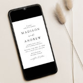 Moderne Hochzeit in Weiß und Schwarz Einladung