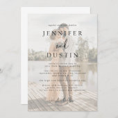 Moderne Hochzeit in Weiß und Schwarz Einladung (Vorne/Hinten)